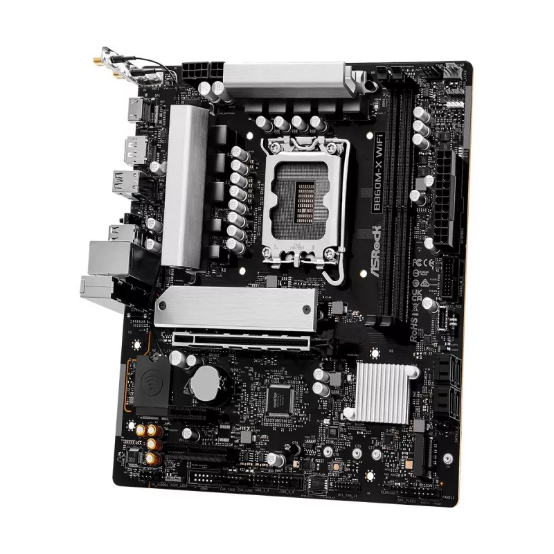 Základná doska ASRock B860M-X WiFi — Intel B860, LGA 1851, micro ATX, DDR5, 2x DIMM, 4x M.2, 2.5Gb LAN, Wi‑Fi 6E, Bluetooth 5.3