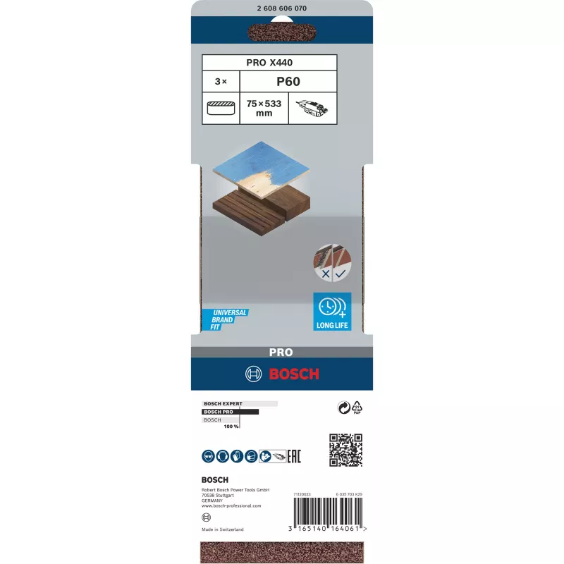 Bosch 2 608 606 070 brúsne príslušenstvo 3 ks brúsny pás