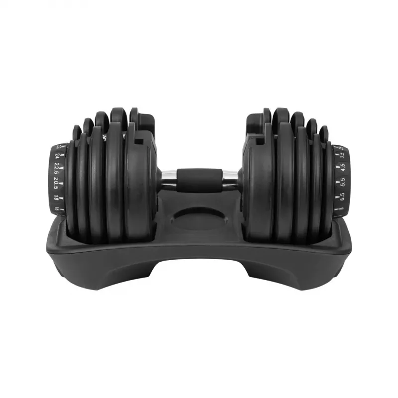 Nastaviteľná liatinová jednoručka Rebel RBA-2303 — do 24 kg, čierna, jednodielna