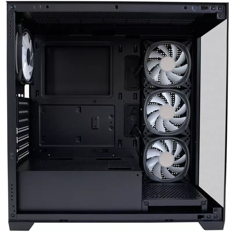 LC-Power skriňa MidiTower 715B čierna USB3.2/audio bez napájacieho zdroja SEAMLESS_X (LC-715B-ON)
