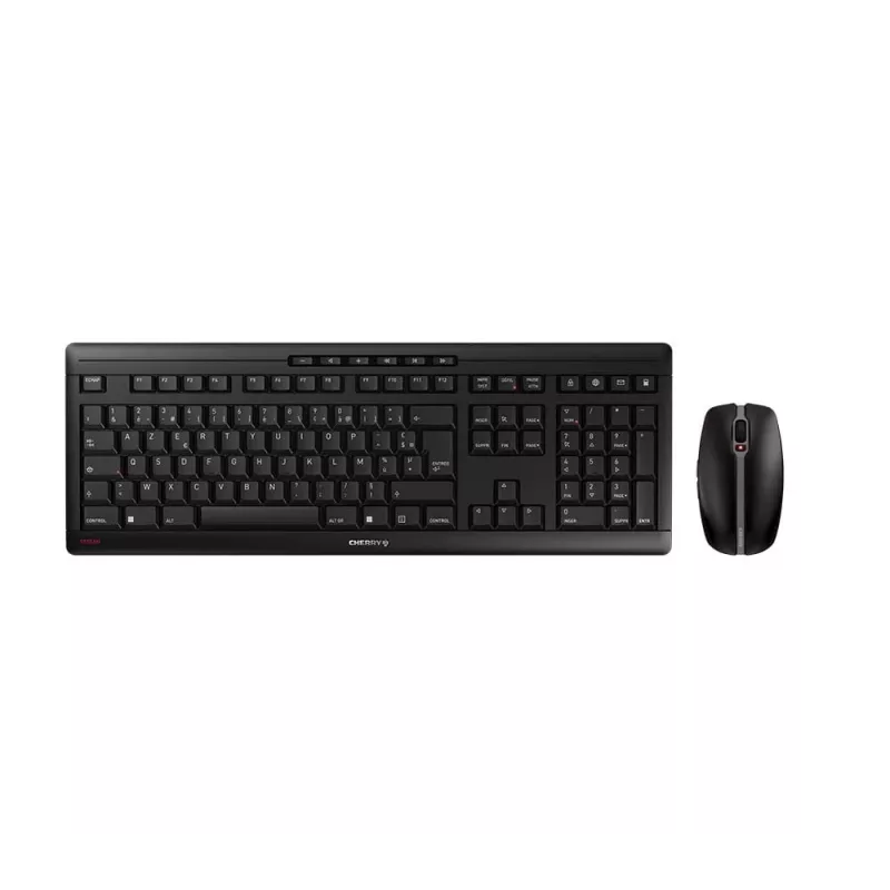 CHERRY Stream Desktop klávesnica myš v balení kancelárska RF bezdrôtová AZERTY francúzska čierna