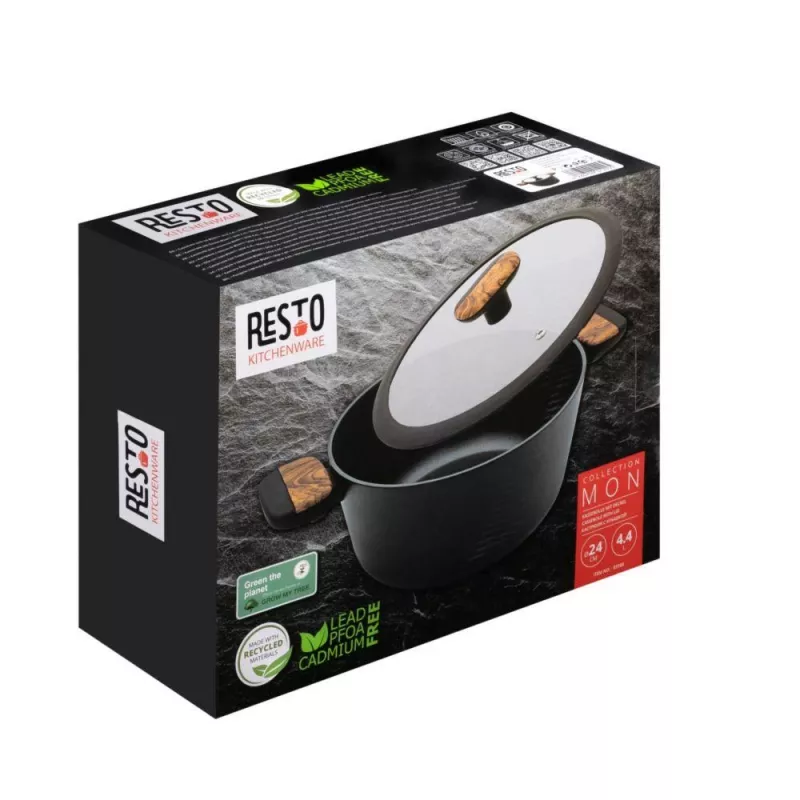 Hrnček na dusenie RESTO 93188 hrniec na sporák, 24 cm, 4,4 L