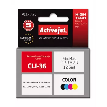 Activejet ACC-36N tintová kazeta (náhrada za Canon CLI-36; Supreme; 12,5 ml; farba)