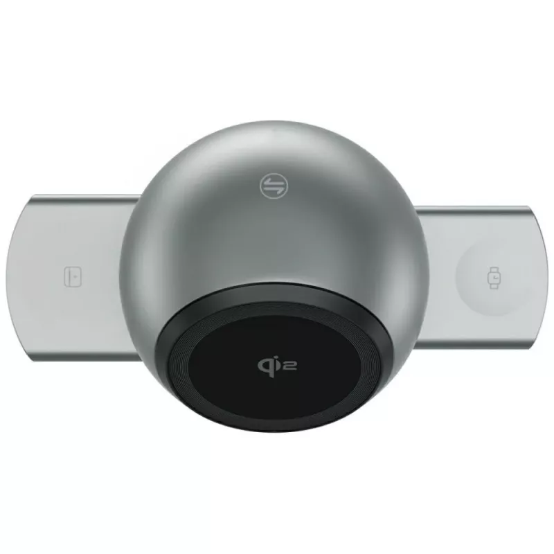 Dokovacia nabíjacia stanica ChargeBot Sound Qi2 sivá