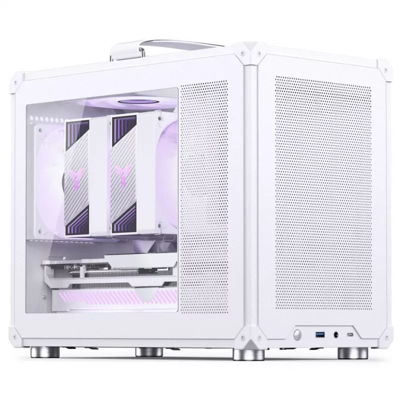 Skriňa PC Jonsbo C6 MAX, mini skriňa, Micro-ATX, tvrdené sklo - biela