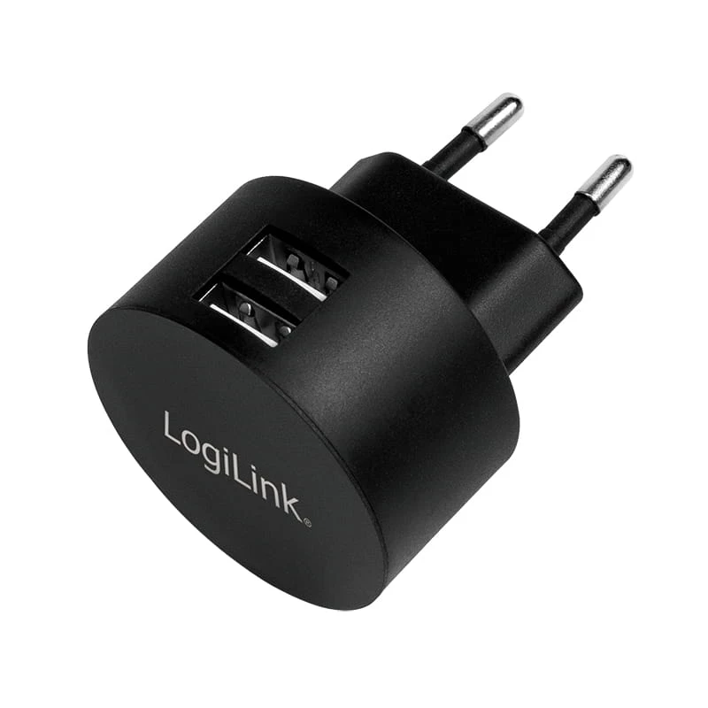 USB adaptér do zásuvky LogiLink PA0218 2x USB port pre rýchle nabíjanie 10,5 W