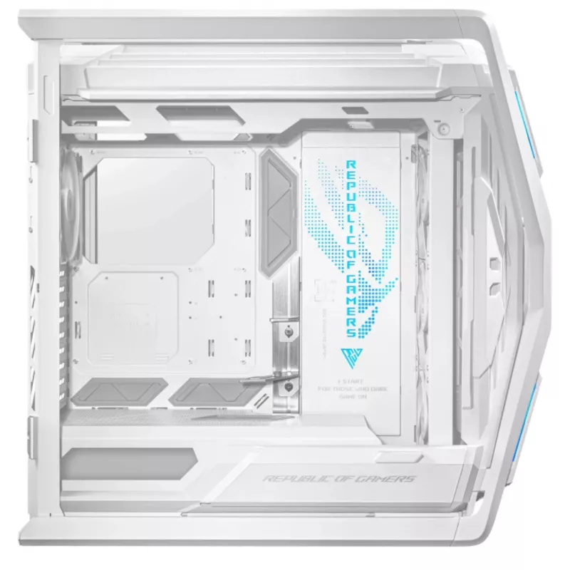 ASUS ROG GR701 Hyperion White, PC, biela, ATX, EATX, micro ATX, Mini-ITX, hliník, Multi, predný