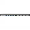ALLNET PSUC2501 USB-C (USB 3.2 Gen 1) dokovací hub 9v1, HDMI, DisplayPort, RJ-45, USB-A, USB-C, 3,5 mm, SD/microSD, 100 W, 3840 x 2160, sivý
