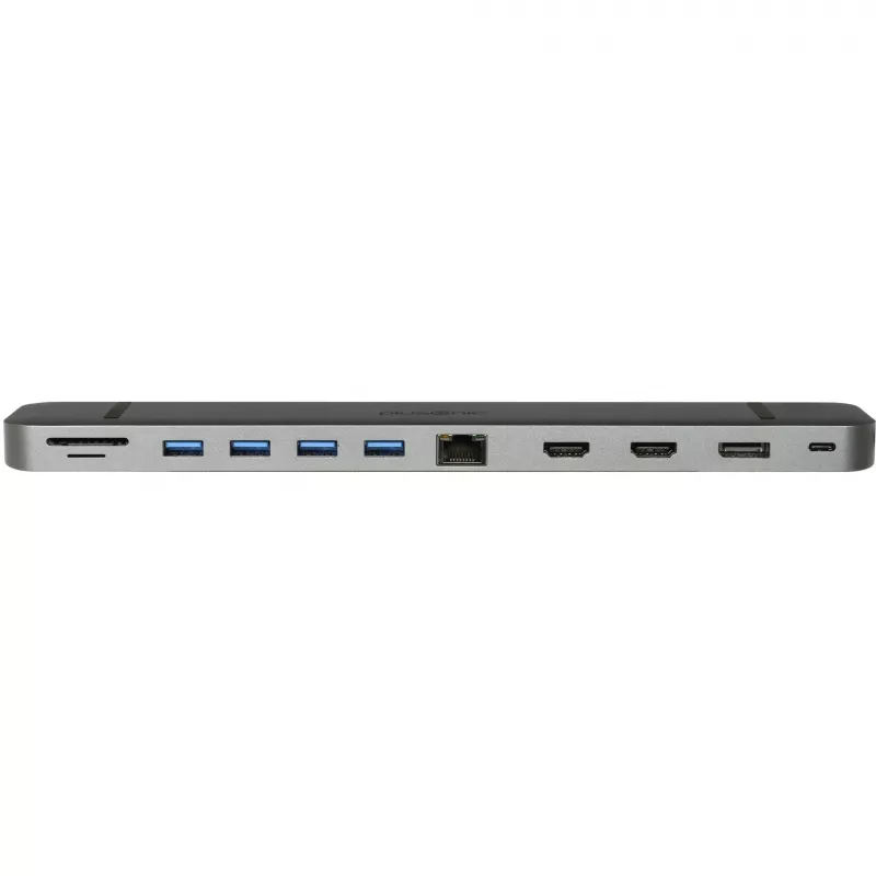 ALLNET PSUC2501 USB-C (USB 3.2 Gen 1) dokovací hub 9v1, HDMI, DisplayPort, RJ-45, USB-A, USB-C, 3,5 mm, SD/microSD, 100 W, 3840 x 2160, sivý