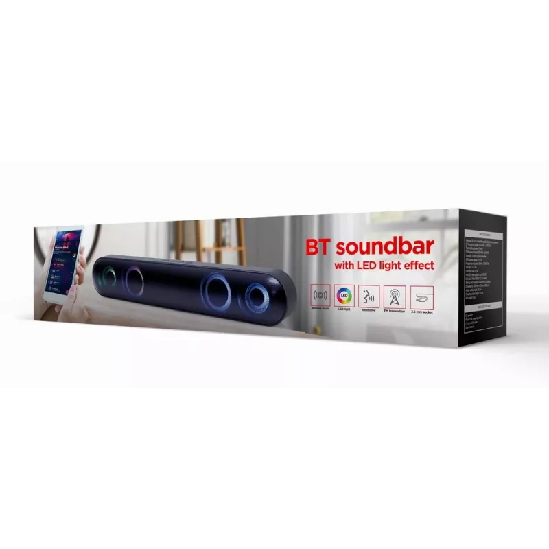 Gembird SPKBT-BAR400L soundbar reproduktor čierny 2.0 kanály 10 W