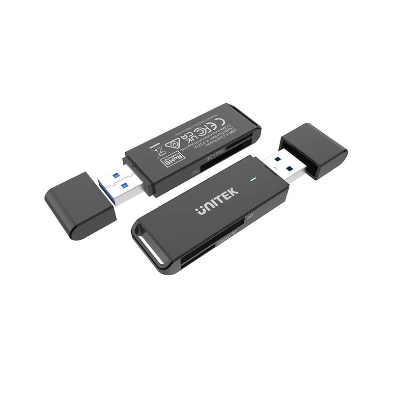 Čítačka kariet Unitek Y-9327A USB 3.2 Gen 1 Type-A — MicroSD/SD, 2 sloty, 5000 Mbit/s, čierna