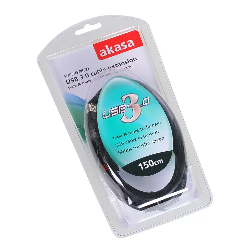 USB 3.0 kábel Akasa AK-CBUB02-15BK 1,5m čierny