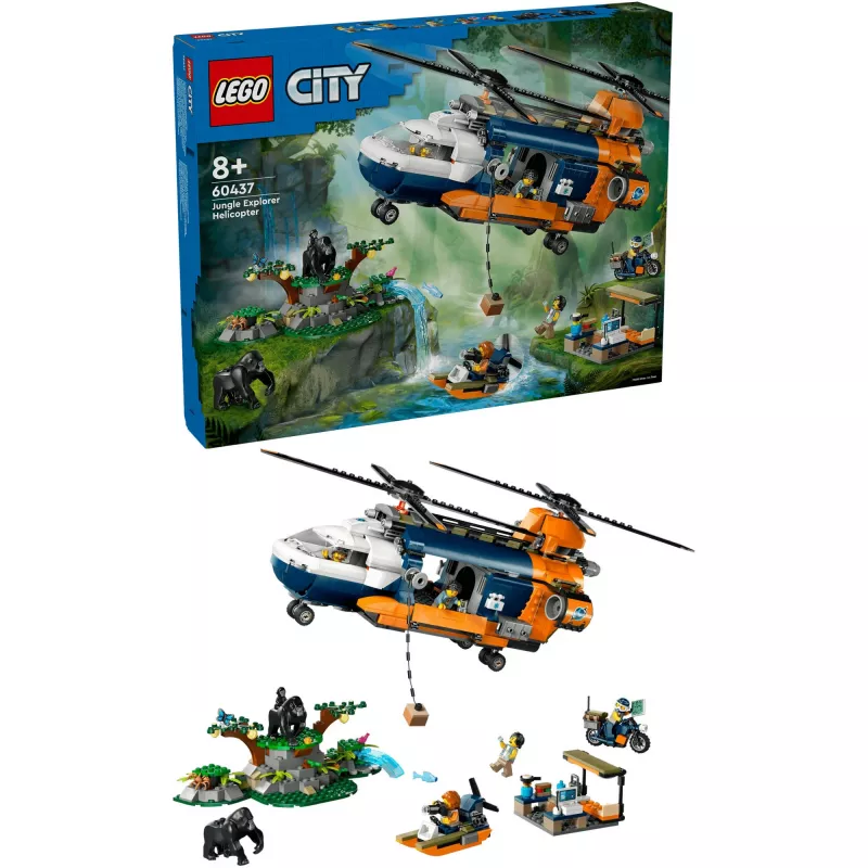 LEGO City 60437 Džungľový prieskumný vrtuľník v základnom tábore