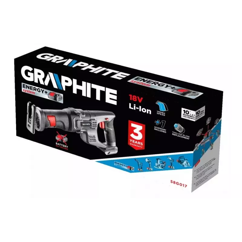 Graphite bezdrôtová Energy+ 18V Li-Ion šabľová píla, bez batérie