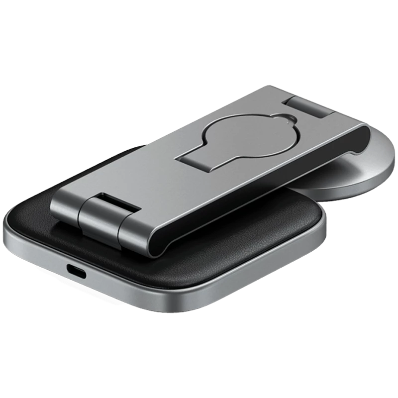 SATECHI 3-in-1 skladacia Qi2 bezdrôtová nabíjacia stanica (Space Grey) s konektormi typ A, C, G