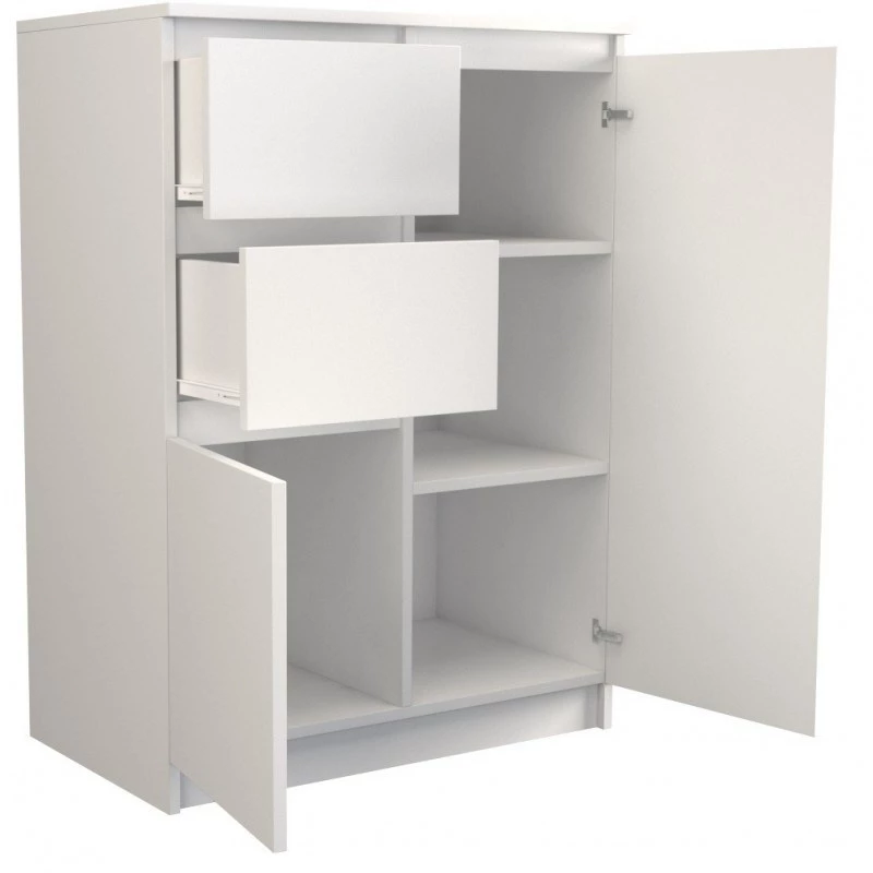 Topeshop 2D2S BIEL komoda, biela