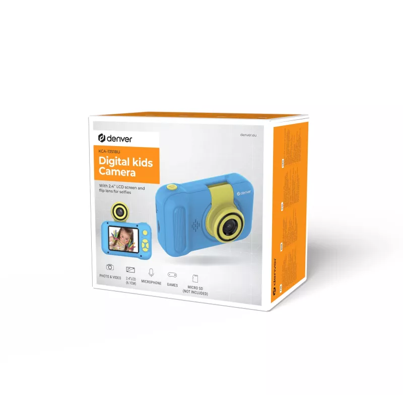 Detský digitálny fotoaparát Denver KCA-1351BU 2MP modrá žltá