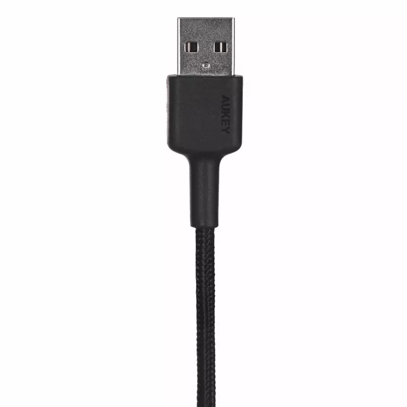 AUKEY CB-CD30 kábel USB-A na USB-C 0,9 m, nylonový oplet, 60W PD, 3A, čierny