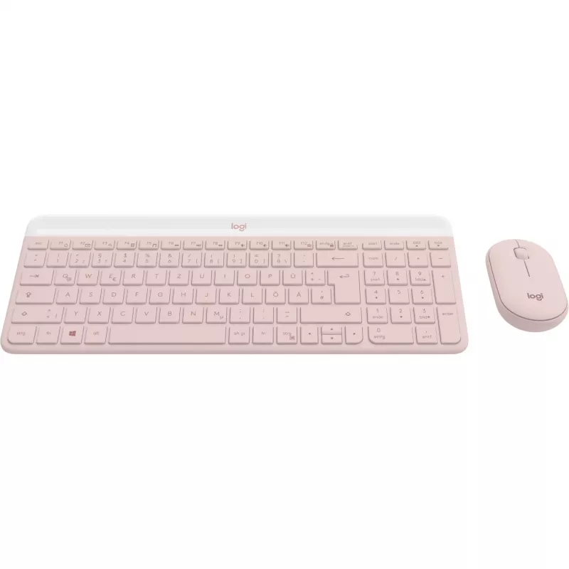Logitech Slim Wireless Combo MK470 - sada klávesnica-myš - bezdrôtová - 2,4 GHz - QWERTY - ružová (920-011314)