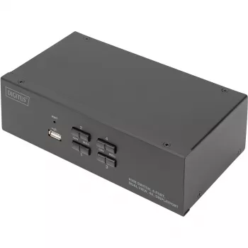DIGITUS KVM Switch, 4 porty, Dual Display, 4K, DisplayPort®