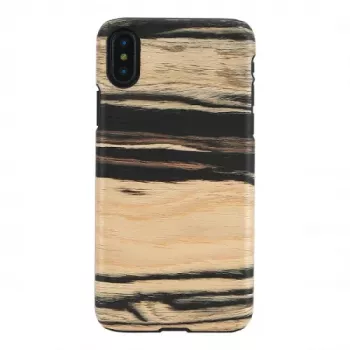 Puzdro na smartphone man and wood pre iPhone X/XS – biele ebenové drevo čierna