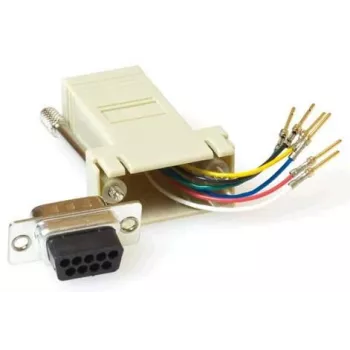 Kábel-gender-changer MicroConnect SAD008 — RJ45 F na DB9 F, béžový