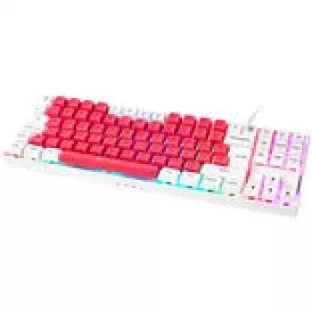 Mechanická herná klávesnica GAMIAC TKL90G s Kailh Red spínačmi, Tenkeyless, biela/červená