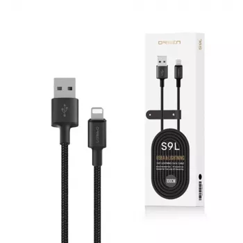 USB-A na Lightning kábel Orsen S9L 1 m 2,1A — čierny
