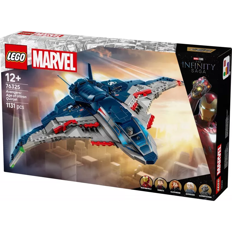 LEGO Marvel Super Heroes 76325 Avengers: Age of Ultron Quinjet, stavebnica, 1131 dielikov, 5 minifigúrok, 12+