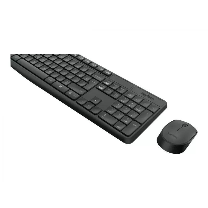 Logitech MK235 bezdrôtová súprava klávesnice a myši plná veľkosť sivá