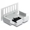 Patch panel DELOCK 6-portový optický pre SC Duplex alebo LC Quad, sivý kov, montáž na DIN lištu