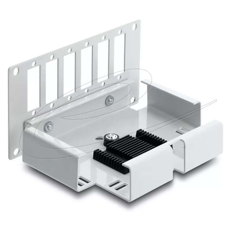 Patch panel DELOCK 6-portový optický pre SC Duplex alebo LC Quad, sivý kov, montáž na DIN lištu