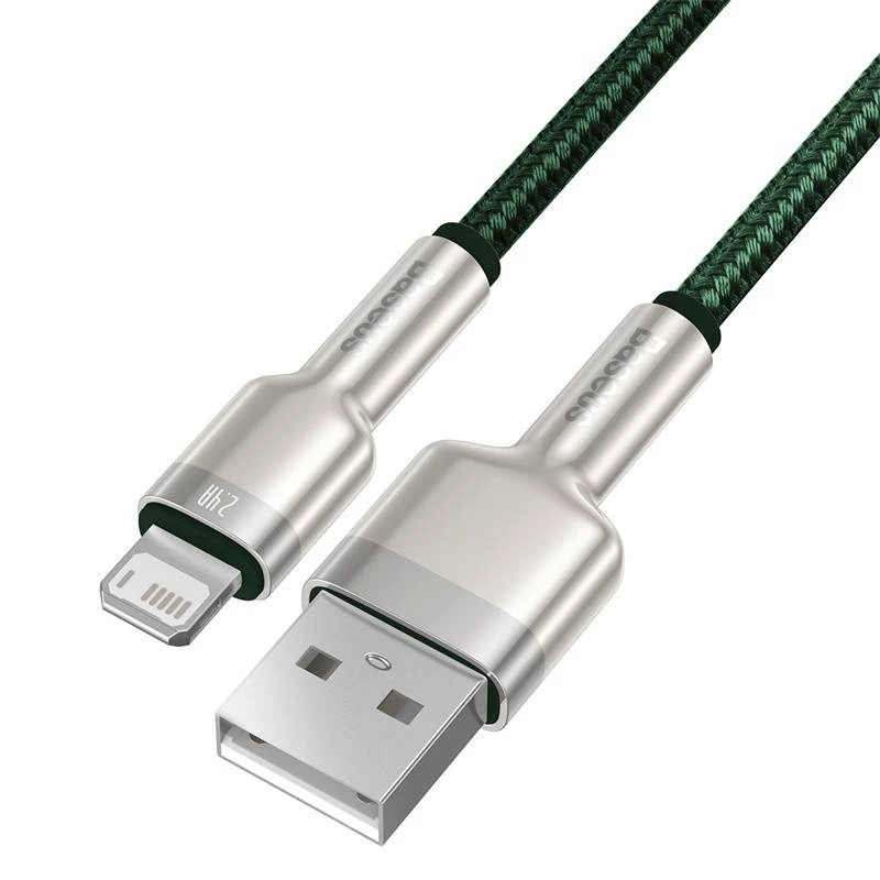 Kábel USB-A na Lightning Baseus 1 m, zelený