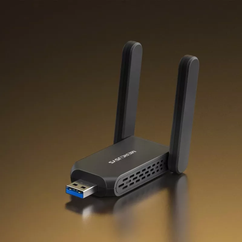 Wi‑Fi USB adaptér MERCUSYS MA72XH AX1800 s High‑Gain anténami, USB‑A Plug‑and‑Play