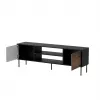 TV skrinka cama meble EF CORTINA 180×40×60 cm, vrchná doska čierna, rám orech