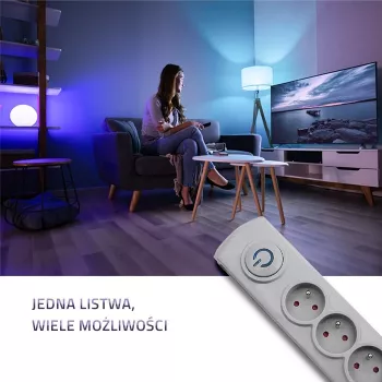 Prepäťová ochrana Qoltec 50272 sivá 5 AC zásuviek 230V 3m