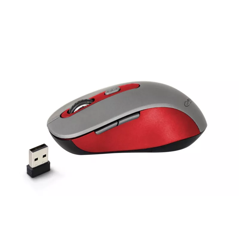 Bezdrôtová optická myš ESPERANZA EM131R 2,4 GHz, 1600 DPI, obojručná, nano-USB prijímač, 6 tlačidiel, sivá