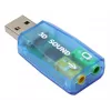 USB externá zvuková karta Gembird Virtus2 — USB rozhranie, 3,5 mm slúchadlá, modrá priehľadná
