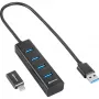 Sharkoon Interface Hub USB 3.2 Gen 1 (3.1 Gen 1) Type-C 5000 Mbit/s čierny