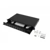 Patch panel Lanberg FOP1-12SD-LQB 1U oceľový čierny rack montáž