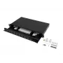 Patch panel Lanberg FOP1-12SD-LQB 1U oceľový čierny rack montáž