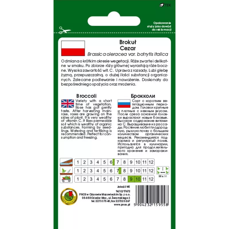 PNOS brokolica Caesar semená zeleniny, 2 g