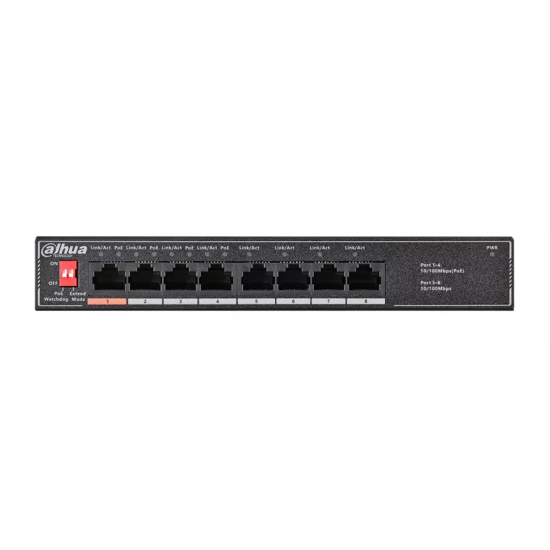 Dahua Technology PoE SF1008LP Unmanaged L2 Fast Ethernet (10/100) Power over Ethernet (PoE) čierna