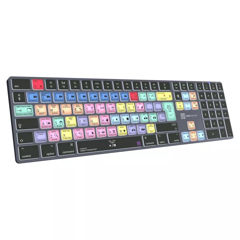 LogicKeyboard Titan DE Mac klávesnica pre Adobe Premiere Pro CC — nemecké rozloženie