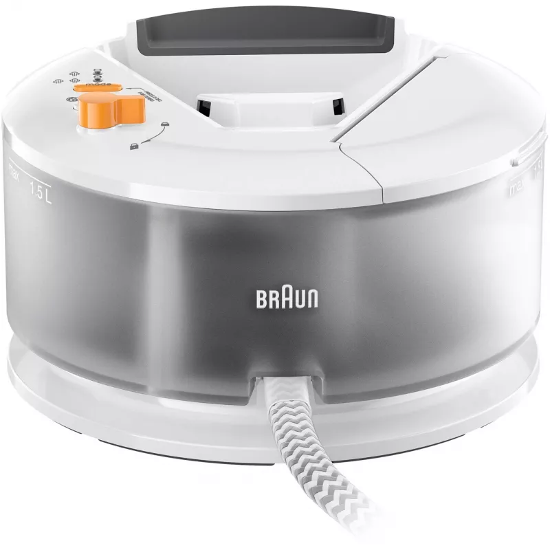 Braun CareStyle Compact IS 2132 WH parná žehliaca stanica, 2400 W, 1,5 l, 400 g/min, žehliaca plocha EloxalPlus, biela/oranžová