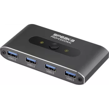 SpeaKa Professional 2-portový USB-3.2-Gen-1 prepínač (USB 3.0) sivá (SP-13712096)