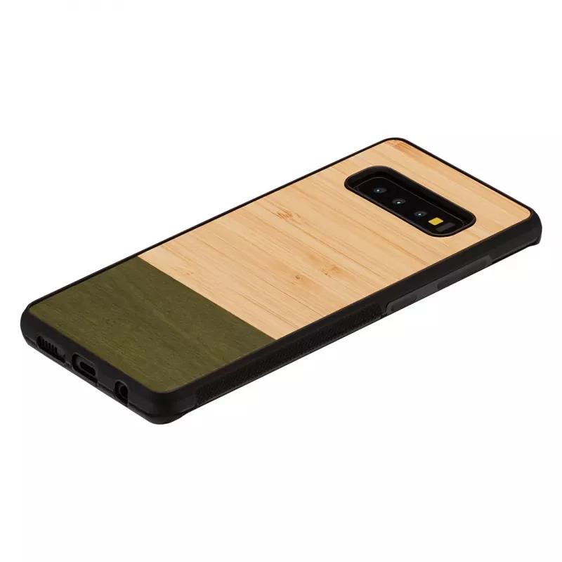 Puzdro na smartphone man and wood pre Samsung Galaxy S10 Plus — bambusový les čierna