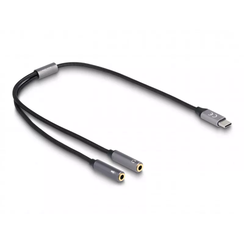 USB Type-C DAC adaptér DeLOCK 66616 24 bit 96 kHz 2 x 3,5 mm