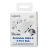 USB 3.0 4-port hub, strieborný