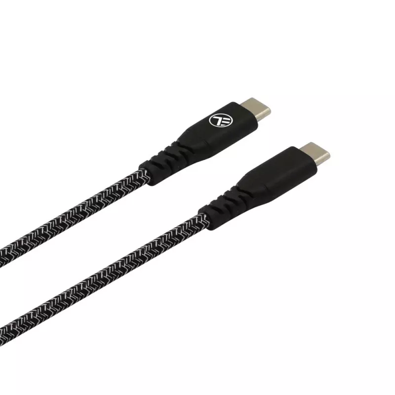 Dátový kábel USB Type-C na Type-C Tellur TLL155471, 1 m, 3 A, 60 W PD, nylonový oplet, čierny